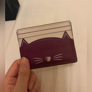 Kate Spade New York Meow Cat small slim cardholder